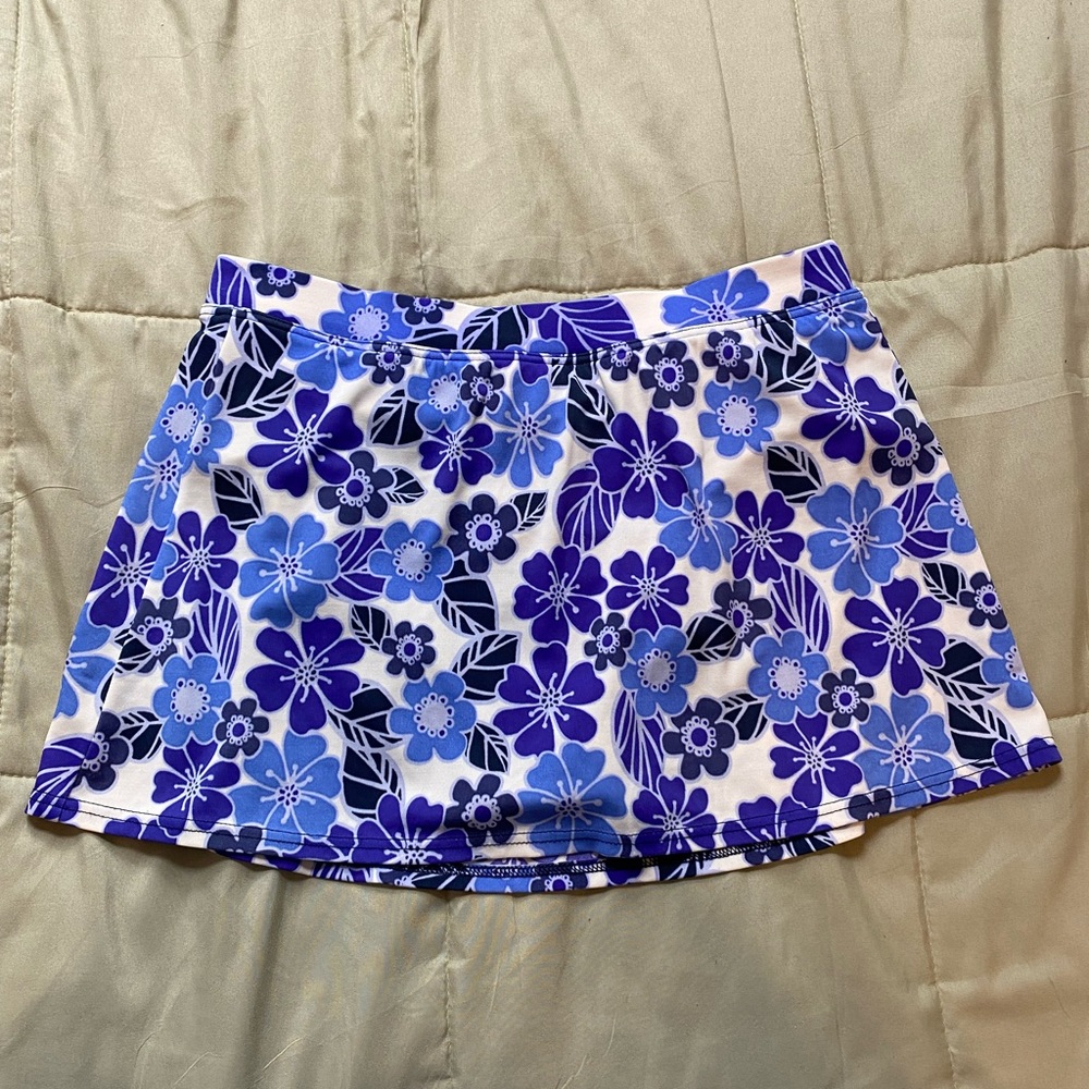 LL bean floral mini skirt